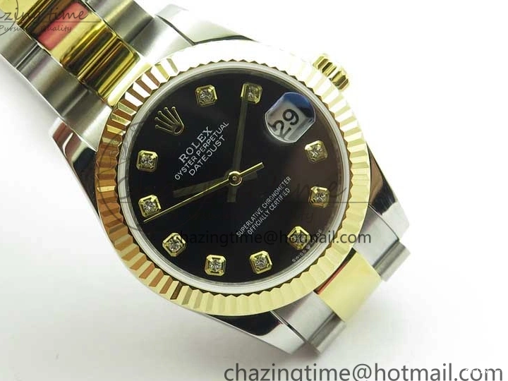 1225 StreetReady Datejust 31mm 278273 SS YG BP Maker Best Edition Black Diamonds Dial on SS YG Oyster Bracelet 2717